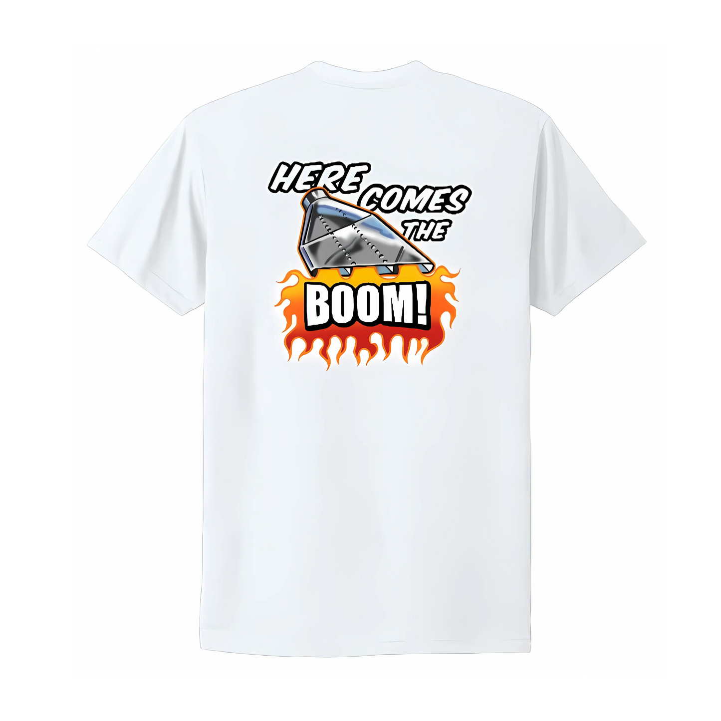 "HERE COMES THE BOOM" White Tee