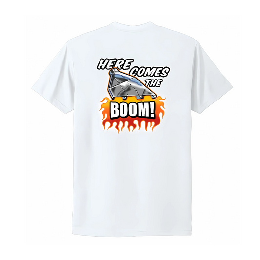 "HERE COMES THE BOOM" White Tee