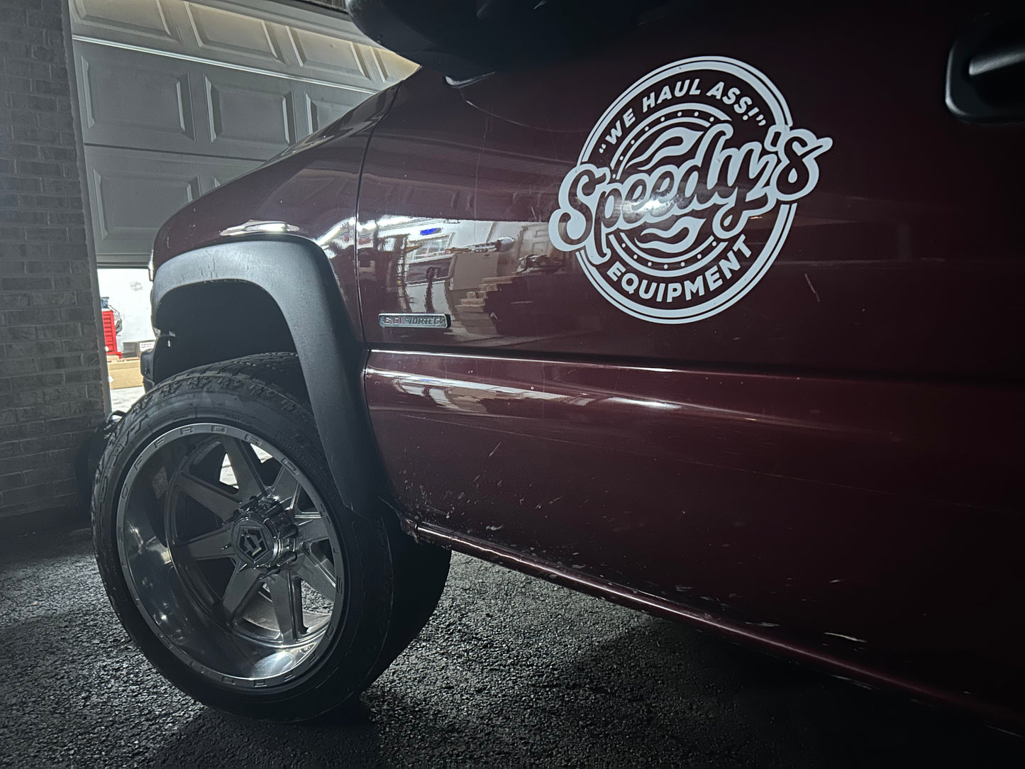 Speedy's Shop Truck Door Decal (WHITE)