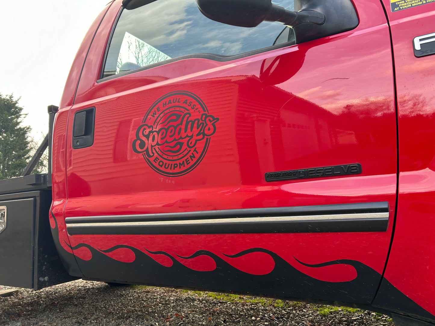 Speedy's Shop Truck Door Decal (BLACK)