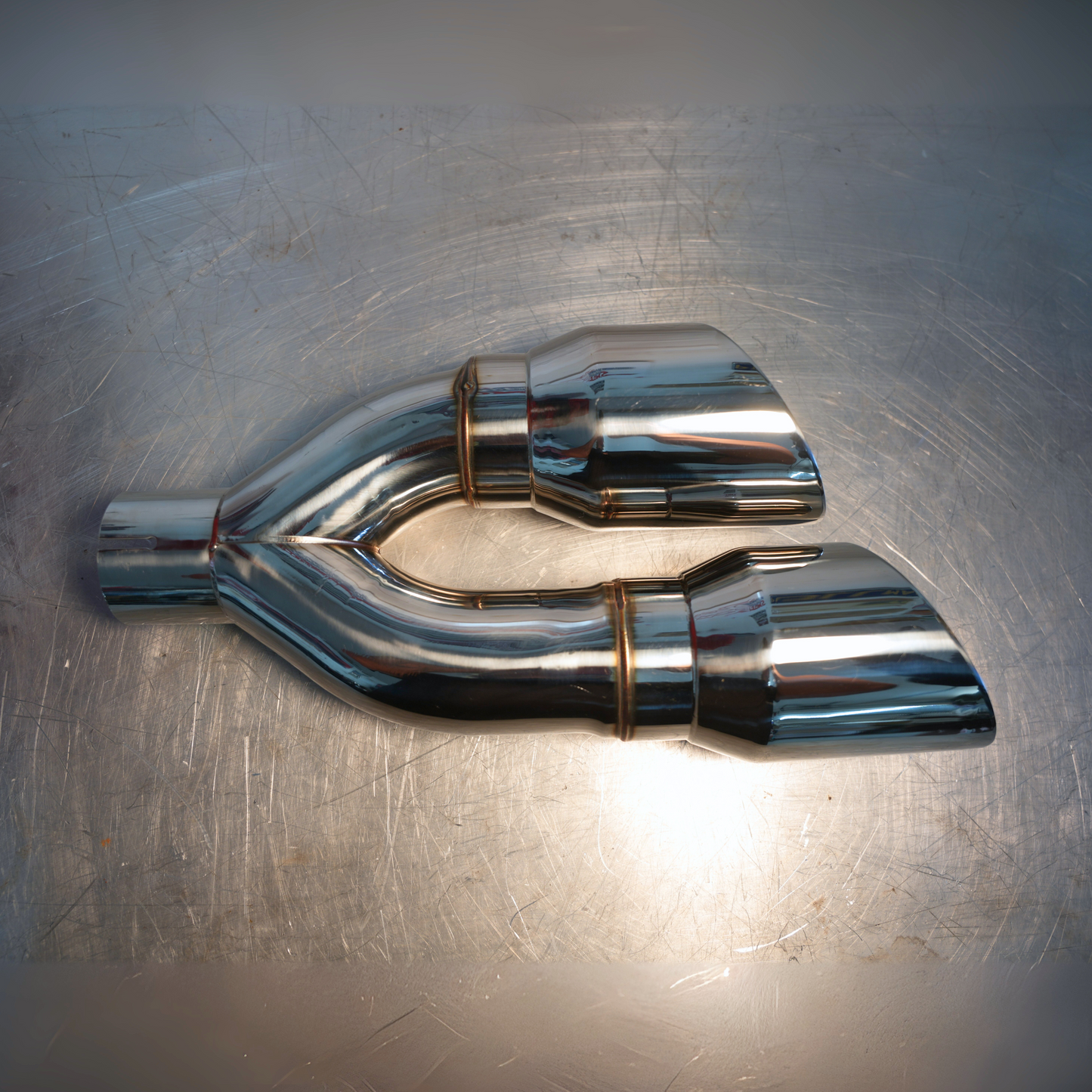 (NEW) "SPEEDY SLASH" - Polished Stainless 4" Rolled Dual Exhaust Tip