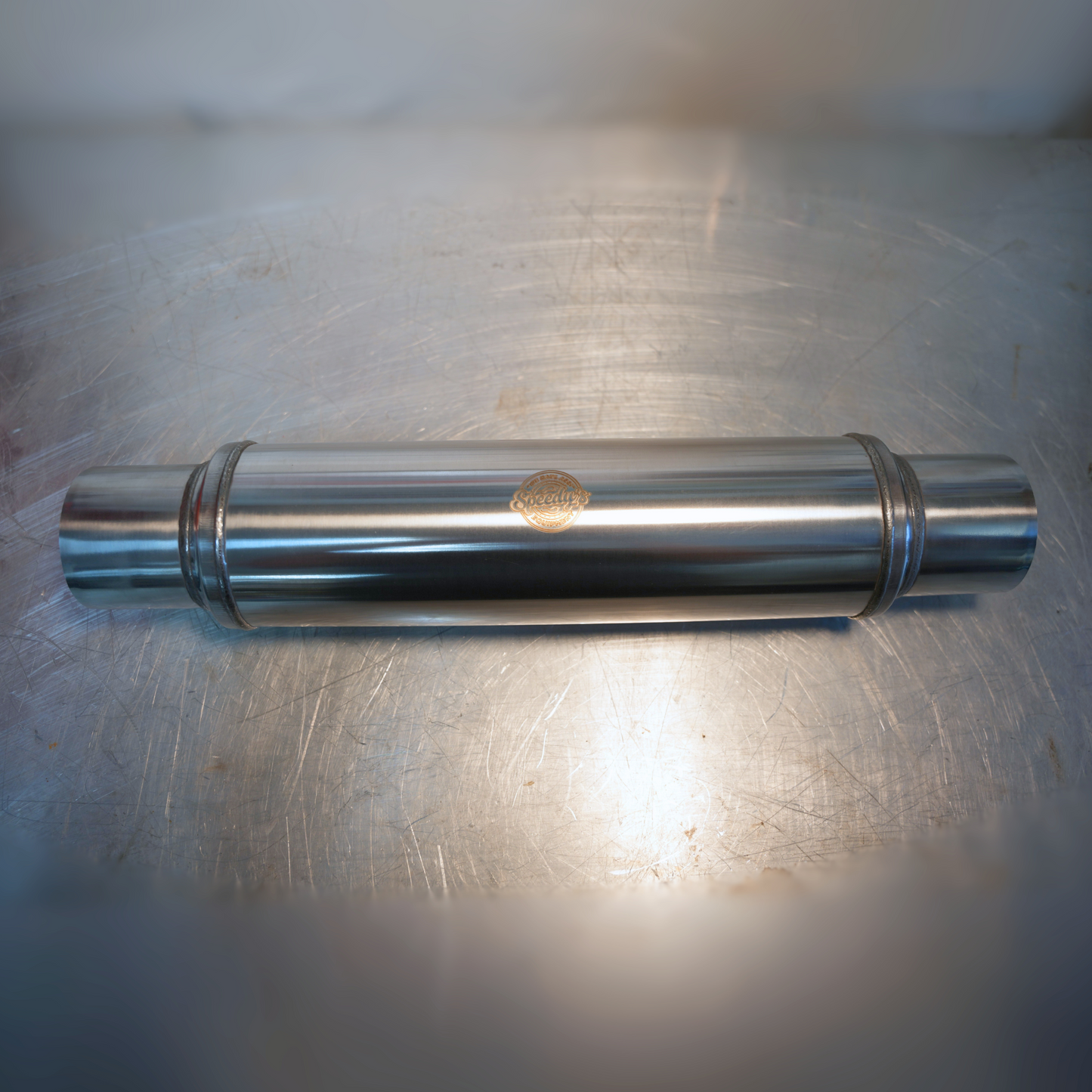 (NEW) "SPEEDY SPORT" - Polished Stainless Steel Low-Profile Muffler