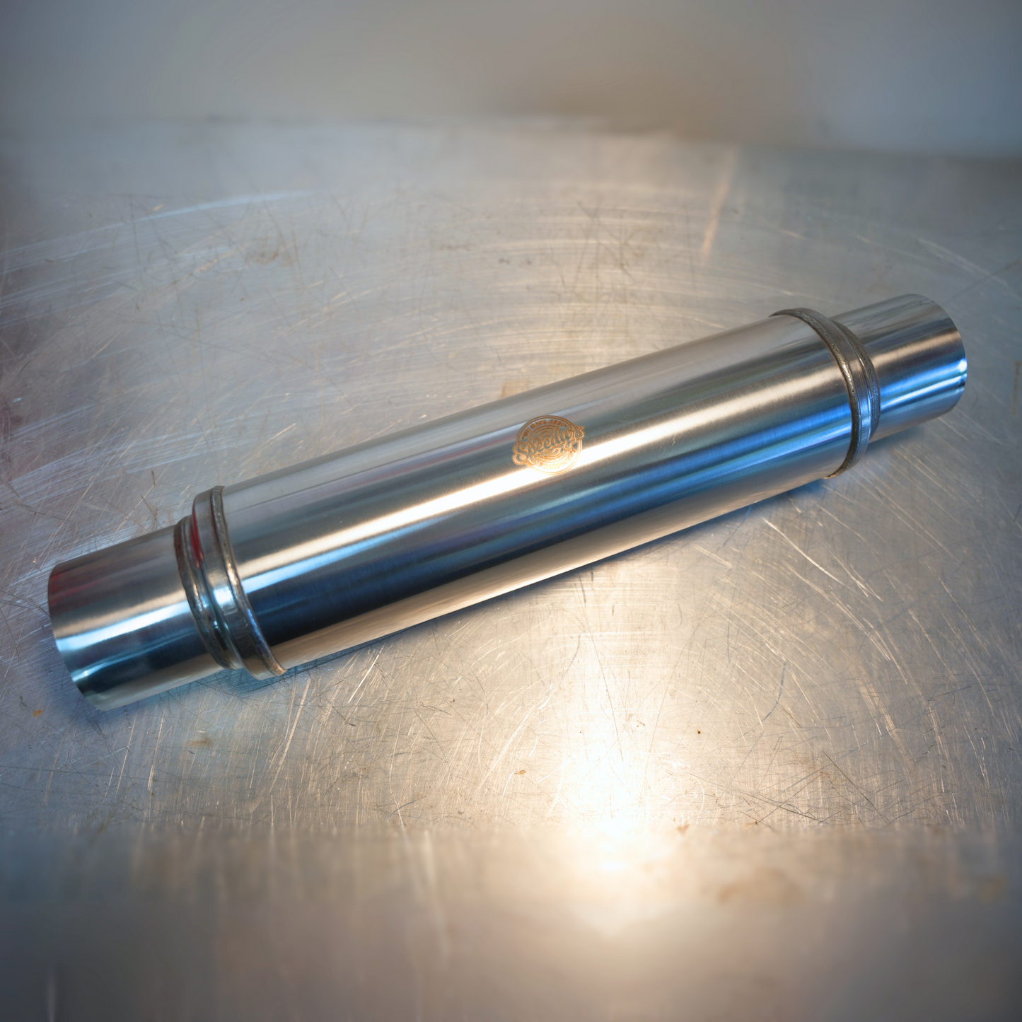 (NEW) "SPEEDY SPORT" - Polished Stainless Steel Low-Profile Muffler