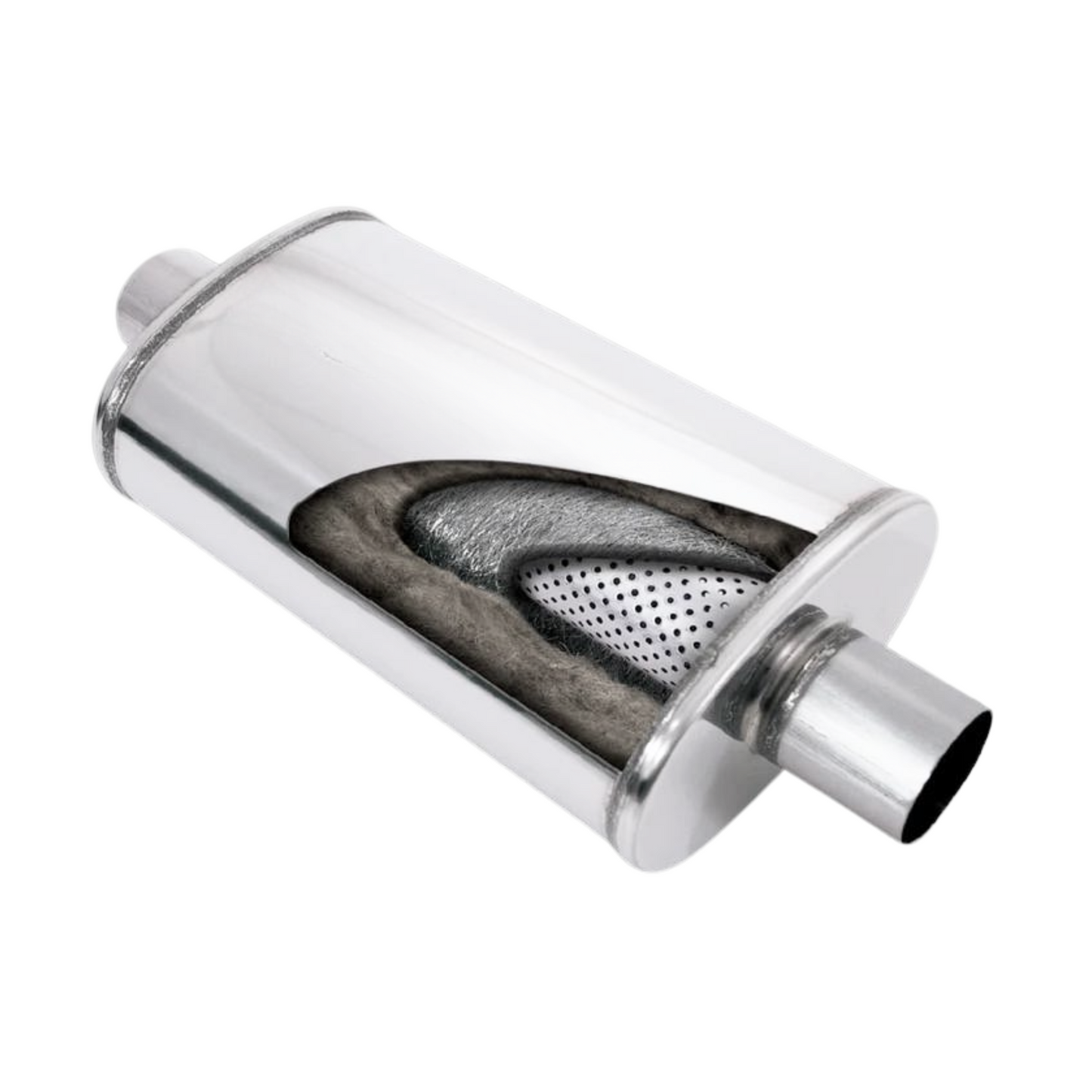 "SPEEDY SMOOTH" - Polished Stainless Steel Straight-Through Muffler