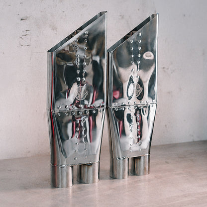 DUAL INLET "SPEEDY BOOM TUBE" - Polished Stainless Steel Nascar-Style X-Pipe Tip