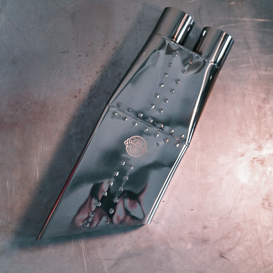 DUAL INLET "SPEEDY BOOM TUBE" - Polished Stainless Steel Nascar-Style X-Pipe Tip