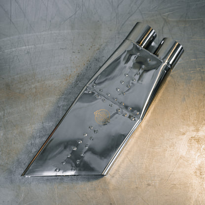 DUAL INLET "SPEEDY BOOM TUBE" - Polished Stainless Steel Nascar-Style X-Pipe Tip