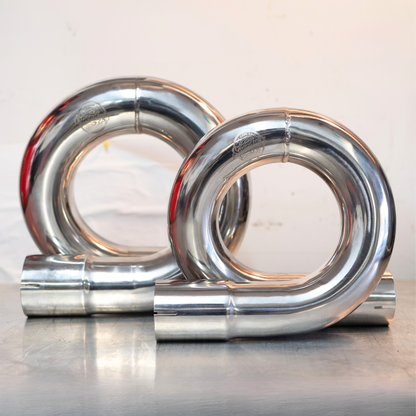 "SPEEDY SWIRL" - Polished Stainless Steel Exhaust Equalizer Loop