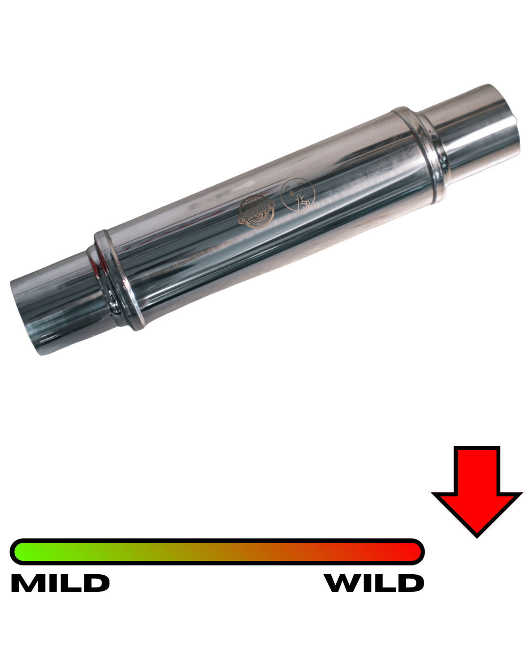 "SPEEDY SILENT" - Polished Stainless Steel Straight Pipe "Muffler"