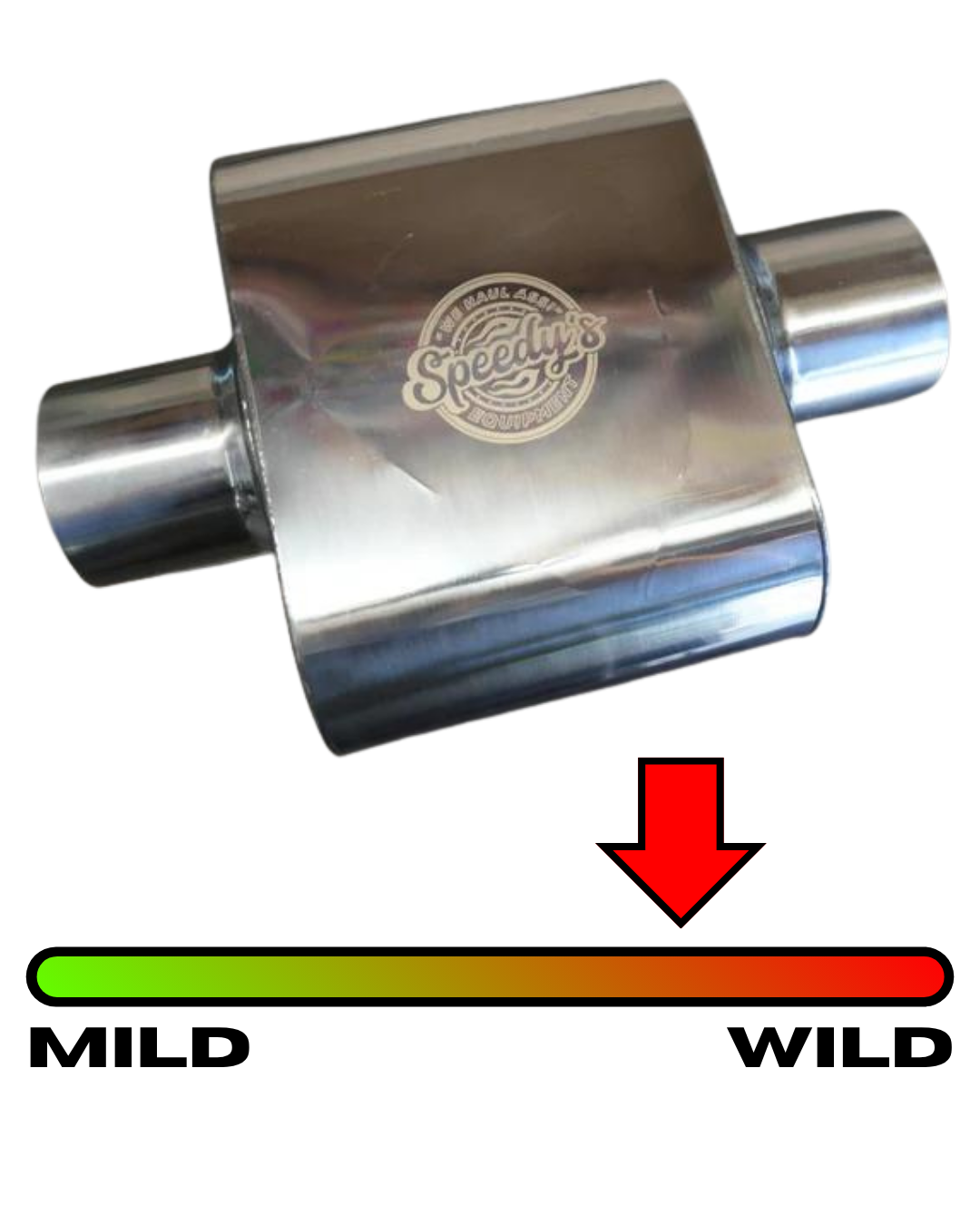 "SPEEDY 10" - Polished Stainless Steel Single Chamber Muffler