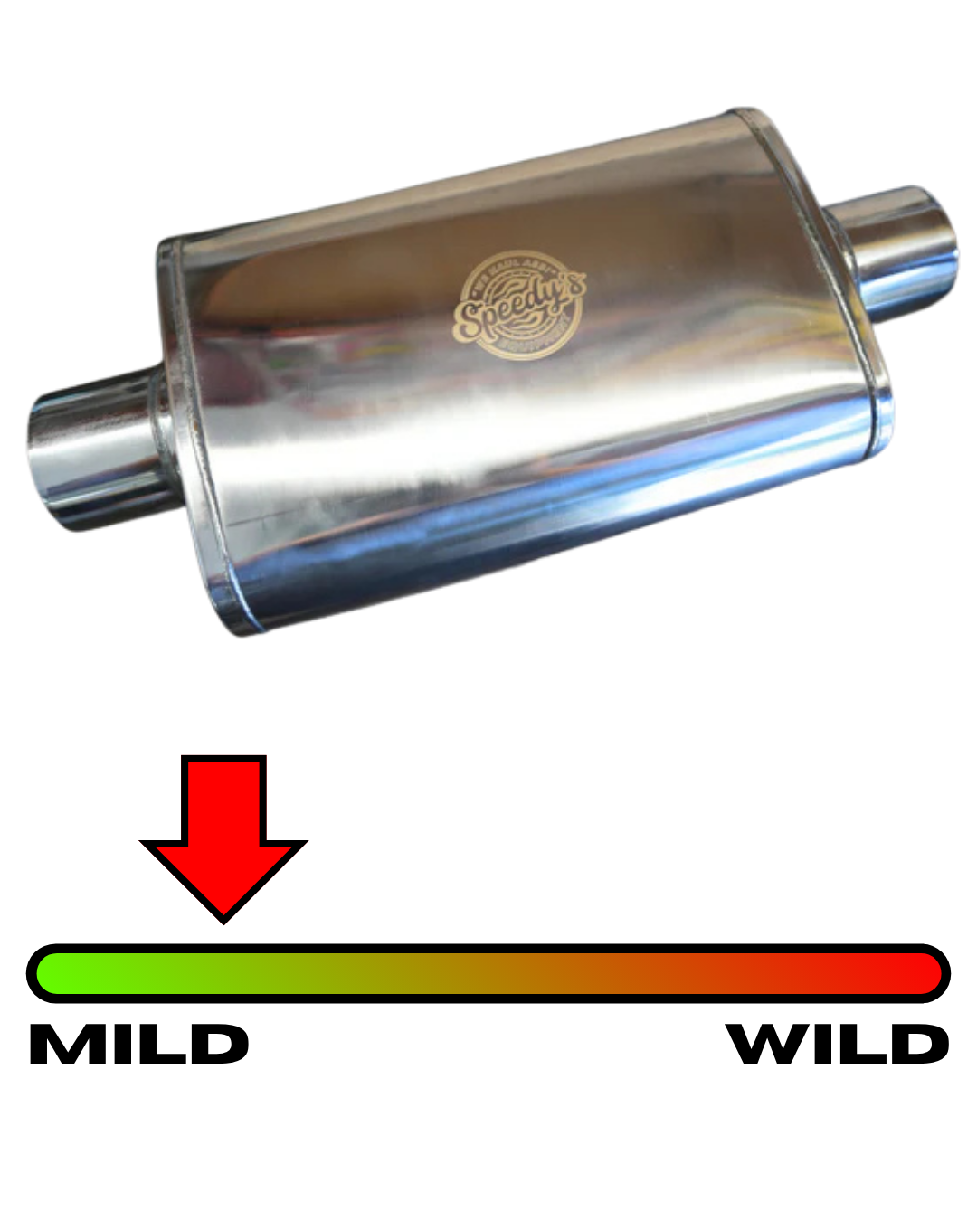 "SPEEDY SMOOTH" - Polished Stainless Steel Straight-Through Muffler
